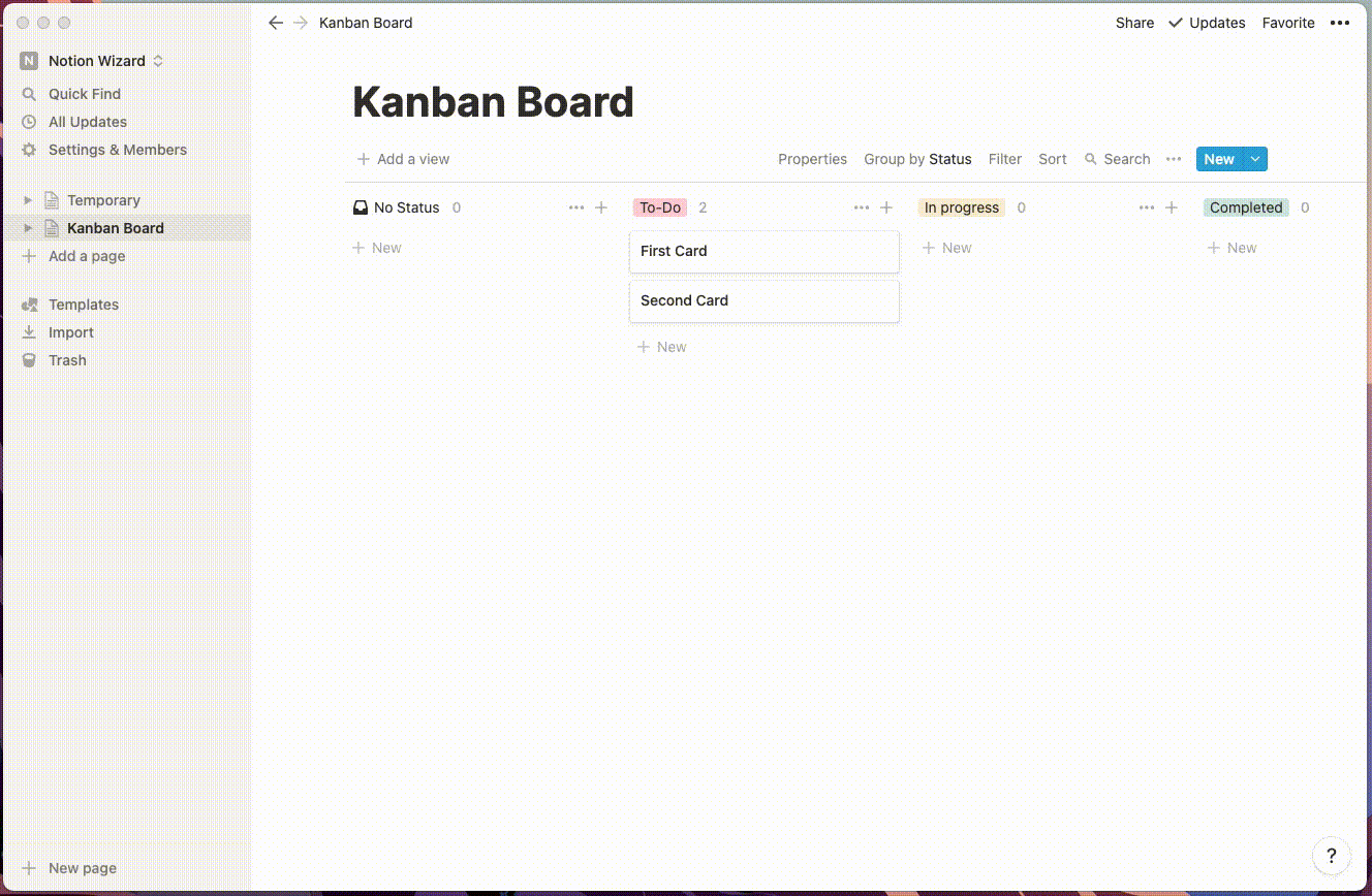 How to Create a Kanban Board in Notion in 23 Intended For Kanban Card Template